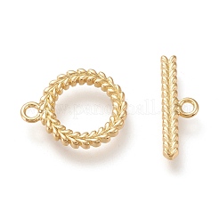 Brass Toggle Clasps&nbsp;KK-F820-12G