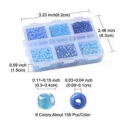 936Pcs 6 Style Glass Seed Round Beads&nbsp;SEED-FS0001-07