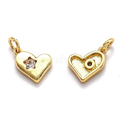 Brass Micro Pave Cubic Zirconia Pendants&nbsp;ZIRC-O039-21G