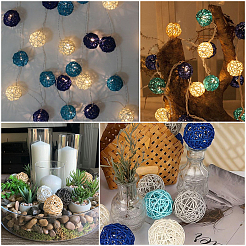 16Pcs 4 Colors Wicker Rattan Balls&nbsp;AJEW-SC0004-26B