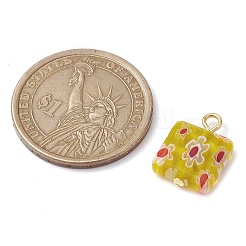 Square Handmade Millefiori Glass Pendants&nbsp;PALLOY-JF02486