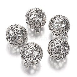 Tibetan Style Alloy Hollow Round Pendants&nbsp;LS-PALLOY-J689-11AS