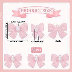 30Pcs Rack Plating Alloy with ABS Plastic Imitation Pearl Pendants&nbsp;FIND-SC0014-73