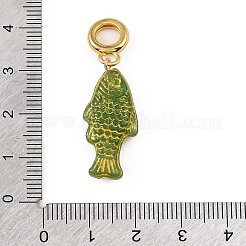 Brass Resin & Enamel European Dangle Charms&nbsp;KK-CBA217A-07G-01