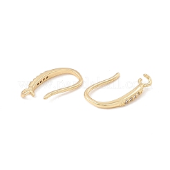Brass Micro Pave Clear Cubic Zirconia Earring Hooks&nbsp;KK-G415-27G