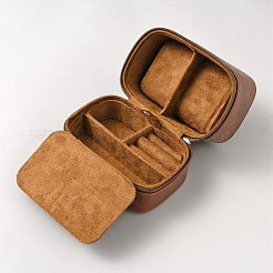 Cowhide Leather Watch Storage Zipper Boxes with Velvet Inside&nbsp;CON-WH0094-44A