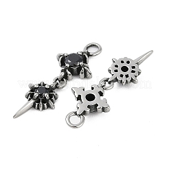 316 Surgical Stainless Steel Micro Pave Cubic Zirconia Pendants&nbsp;X-STAS-G349-03AS-01