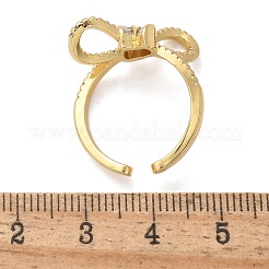 Brass Micro Pave Clear Cubic Zirconia Finger Rings&nbsp;RJEW-C120-27B-G