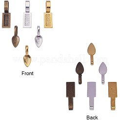 Tibetan Style Alloy Glue-on Flat Pad Bails&nbsp;TIBE-PH0001-25-NF