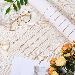 3Pcs Iron Curb Chain with Plastic Pearl Heart Bead Eyeglasses Chains&nbsp;AJEW-CN0007-84