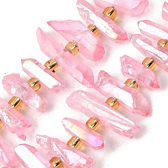 Electroplated Natural Quartz Crystal Beads Strands&nbsp;G-F800-F
