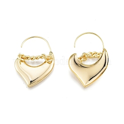 Brass Heart Dangle Earrings for Women&nbsp;EJEW-G322-30G