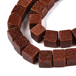 Synthetic Goldstone Beads Strands&nbsp;G-T139-8x8-18A