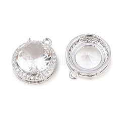 Brass Micro Pave Cubic Zirconia Pendants&nbsp;KK-H287-07P-01