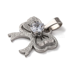 304 Stainless Steel Cubic Zirconia Pendants&nbsp;STAS-U018-01P