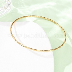 Textured 304 Stainless Steel Bangles for Women&nbsp;BJEW-Z165-05G