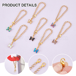 Butterfly Brass Glass Cup Charms&nbsp;HJEW-UN00017