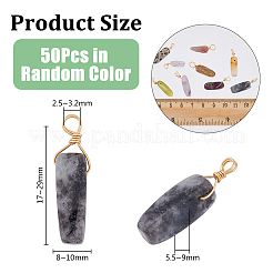 50Pcs 5 Styles Natural Mixed Gemstone Pendants&nbsp;G-HY0001-47