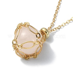 Natural Mixed Gemstone Round Pendant Necklaces&nbsp;NJEW-JN04565
