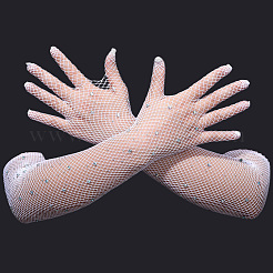 Polyester Mesh Long Gloves&nbsp;AJEW-WH20020-003A
