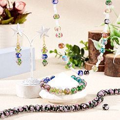 1 Strand Handmade Lampwork Inner Flower Rondelle Beads Strands&nbsp;LAMP-TA0002-72A