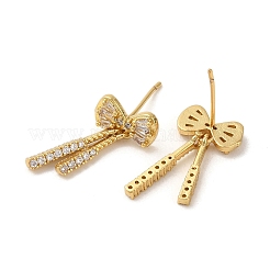 Rack Plating Bowknot Brass Stud Earrings&nbsp;EJEW-H004-05G