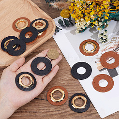 8 Bags 2 Colors Imitation PU Leather Eeyelet Patch&nbsp;PURS-CL0001-34G