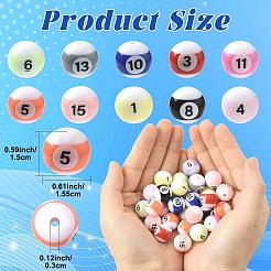30Pcs Opaque Acrylic Beads&nbsp;OACR-YW0003-63