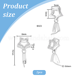 2Pcs 925 Sterling Silver Micro Pave Cubic Zirconia Pendant Bails&nbsp;STER-PH0001-96