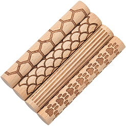 4Pcs 4 Styles Beech Wood Printing Sticks&nbsp;TOOL-CN0001-04