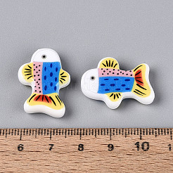 Printed Opaque Resin Beads&nbsp;RESI-N043-23B