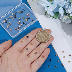 60Pcs 4 Colors Brass Crimp Beads&nbsp;KK-PH0014-91