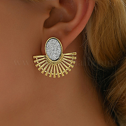 Fan Shape Alloy Stud Earring for Women&nbsp;MW7420-1