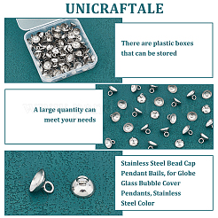 100Pcs 201 Stainless Steel Bead Cap Pendant Bails&nbsp;STAS-UN0042-25A