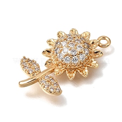 Brass Micro Pave Clear Cubic Zirconia Pendants&nbsp;CU-K001-07G