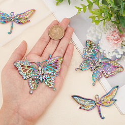 4Pcs 2 Style Rack Plating Rainbow Color Alloy Big Pendants&nbsp;FIND-CA0004-56