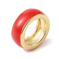 Brass Enamel Rondelle Spacer Beads&nbsp;KK-CBAF2EC-01G
