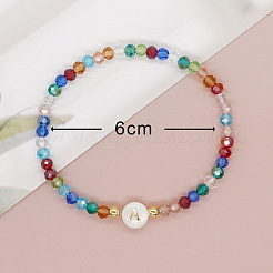 Handmade Bohemian Colorful Faceted Rondelle Glass Beaded Stretch Bracelets&nbsp;UI5654-1