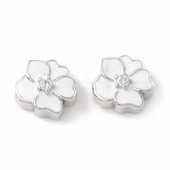 Brass Micro Pave Cubic Zirconia Beads&nbsp;ZIRC-P098-01P