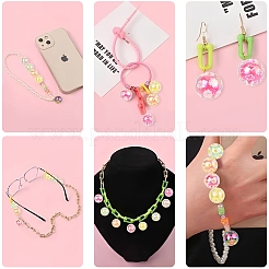 40Pcs Printed Transparent Acrylic Beads&nbsp;MACR-YW0004-65
