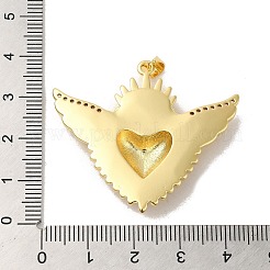 Rack Plating Brass Micro Pave Cubic Zirconia with Epoxy Resin Pendants&nbsp;KK-P241-39G