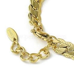 Natural Shell & Cubic Zirconia Rectangle Link Bracelet&nbsp;BJEW-Q775-04G
