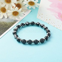 Handmade Evil Eye Lampwork Beaded Stretch Bracelets&nbsp;BJEW-JB06466-02