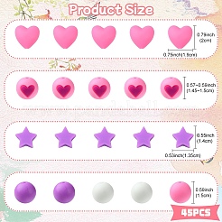45Pcs 6 Styles Food Grade Eco-Friendly Silicone Beads&nbsp;SIL-YW0001-57
