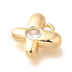 Brass Micro Pave Cubic Zirconia Charms&nbsp;KK-C085-24G