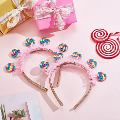 Cloth Lollipop Hair Bands for Women Girl&nbsp;OHAR-WH0021-89B