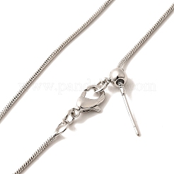 1mm Rack Plating Brass Snake Chain Adjustable Slider Necklaces for Women Men&nbsp;MAK-L044-38P