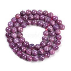 Natural Gemstone Ruby Round Beads Strands&nbsp;G-O017-6mm-06-01