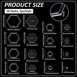 16Pcs 16 Styles Transparent Acrylic Sewing Template&nbsp;AJEW-BC0008-04C