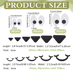 6 Bags 3 Styles Felt Craft Doll Eye & Nose&nbsp;FIND-FG0005-45